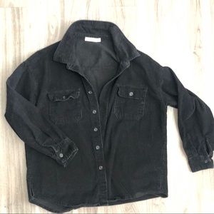 MNML Black Corduroy Work shirt